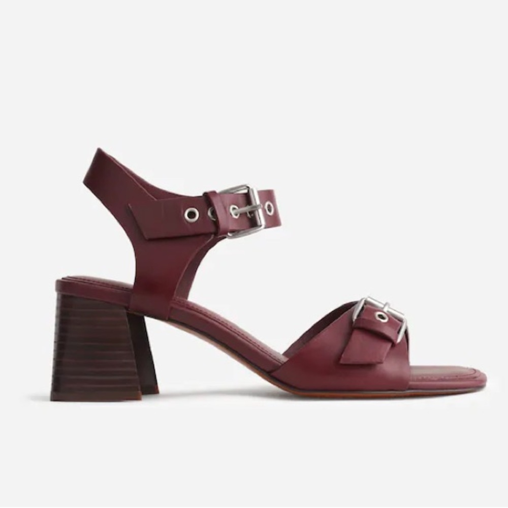 Madewell Neeka Ankle-Strap Heeled Sandal in Dark Cabernet